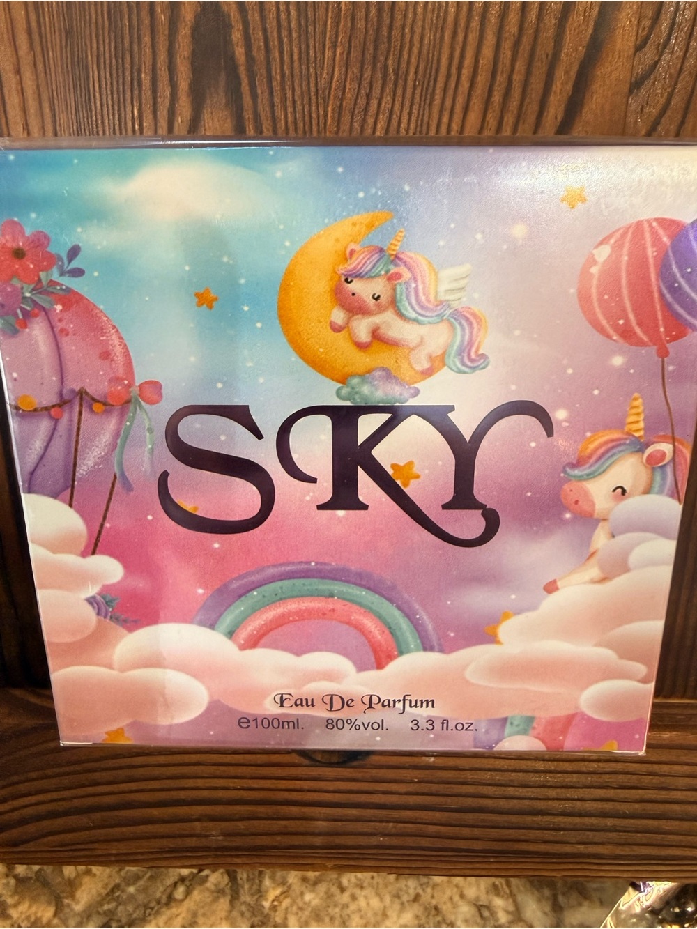 Sky Eau de Parfum inspired by Ariana Grande - Pastel Rainbow & Pink Packaging